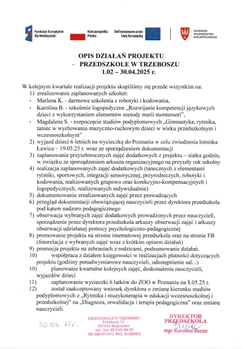OPIS DZIAŁAŃ PROJEKTU